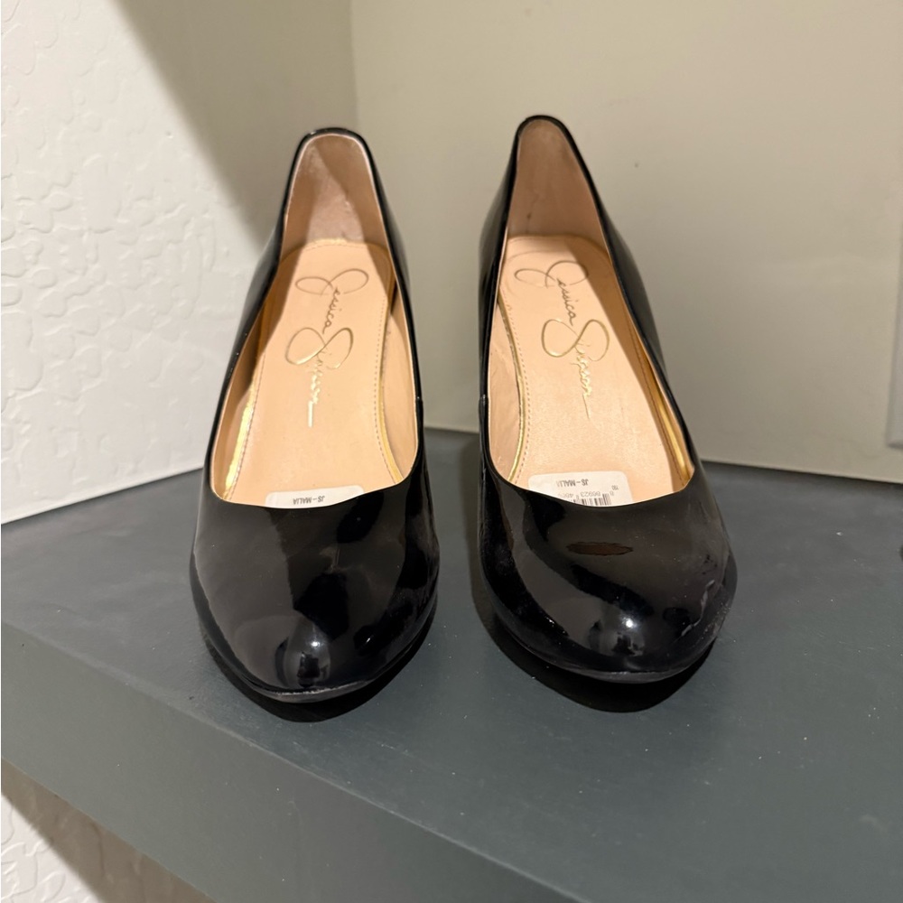 Jessica Simpson Glossy Black Heels